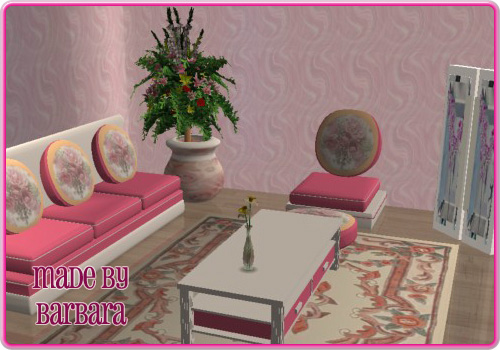 Pink flowers livingroom